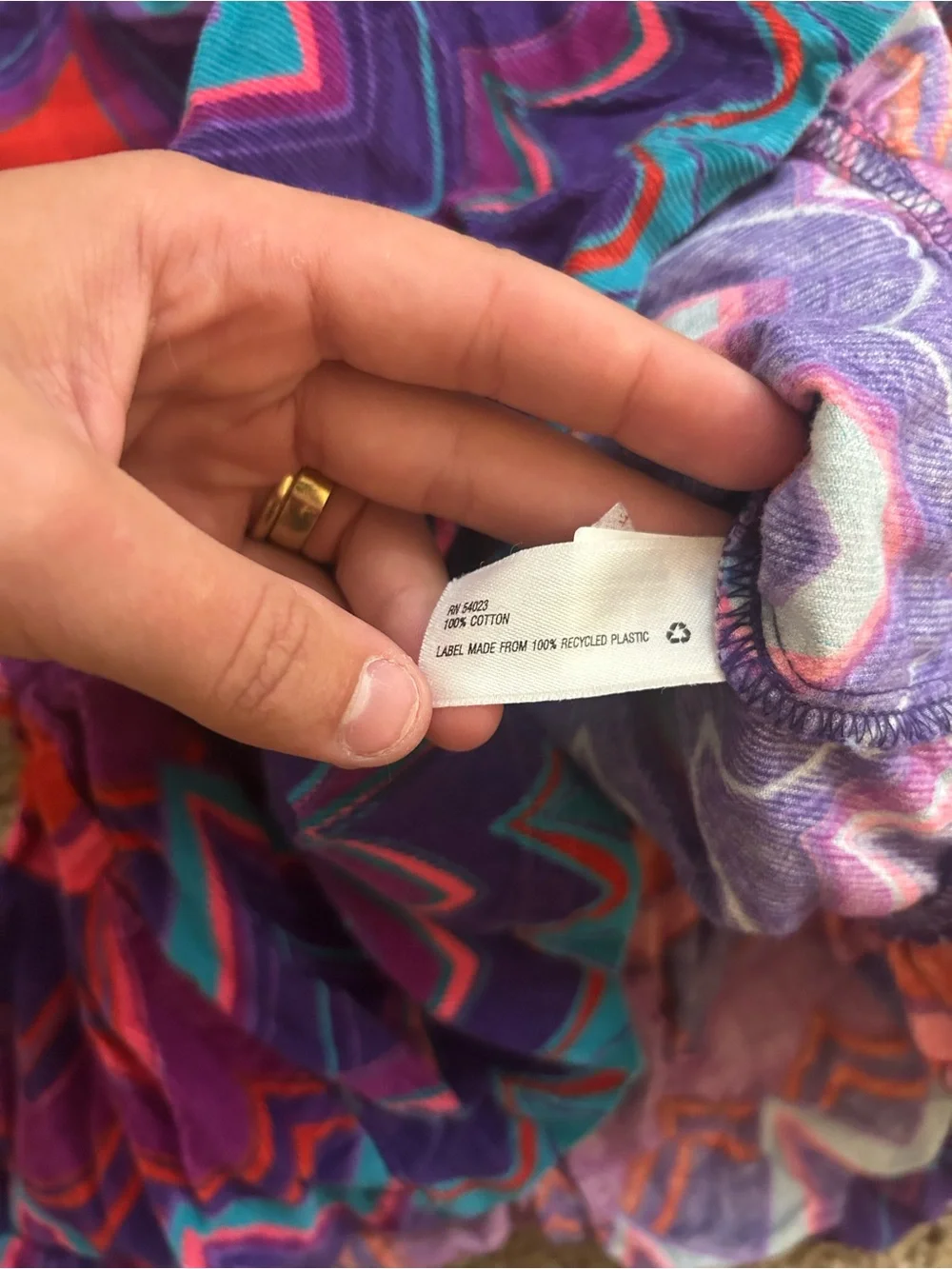 GAP Purple Chevron Ruffle Hem Dress